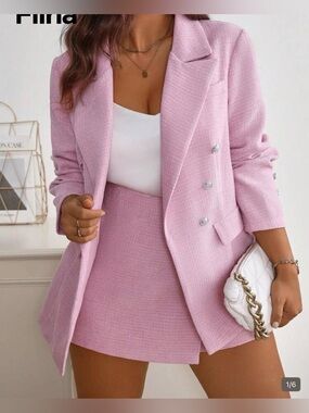 ‘NWOT Plus Tweed Blazer & Shorts Set’🎀